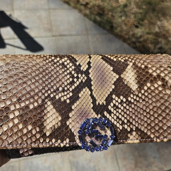 Gucci Python Continental Wallet w/ Crystal GG Logo | Box & Dustbag - Picture 4 of 14
